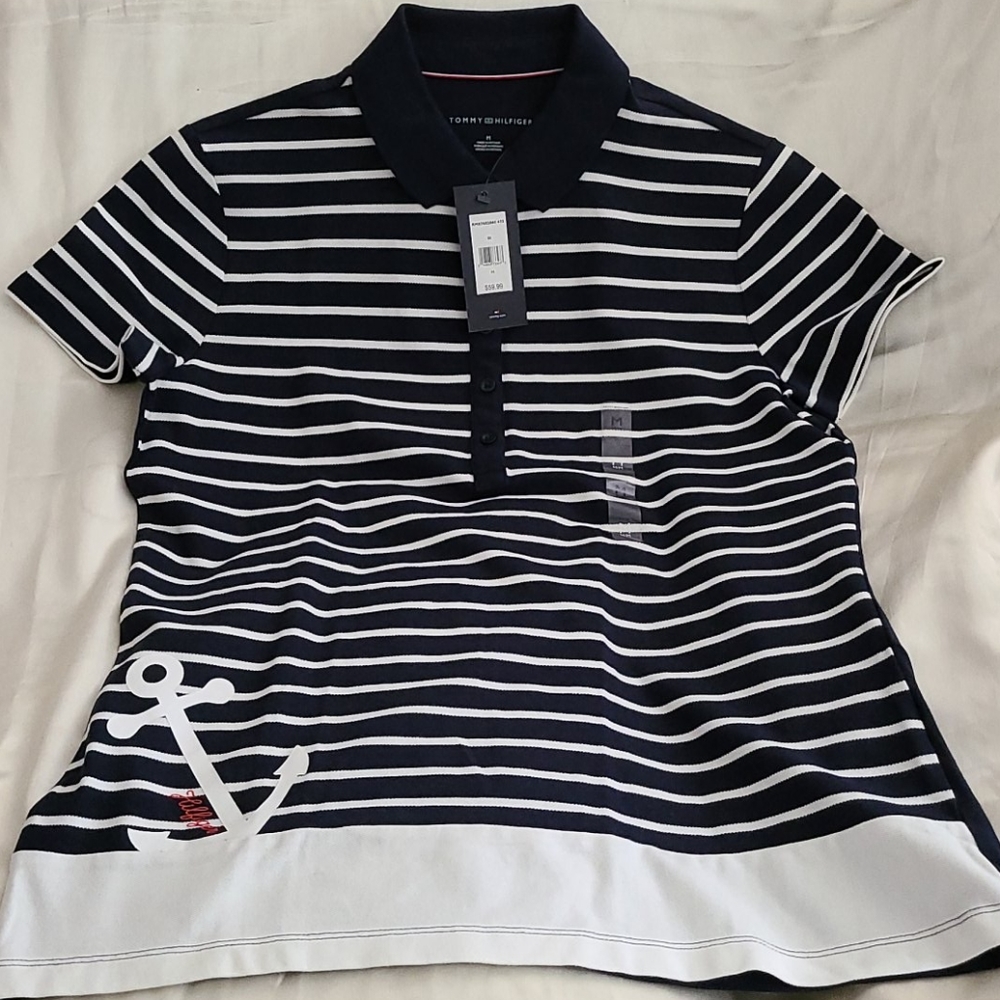 Tommy Hilfiger Button Front Tee - Medium